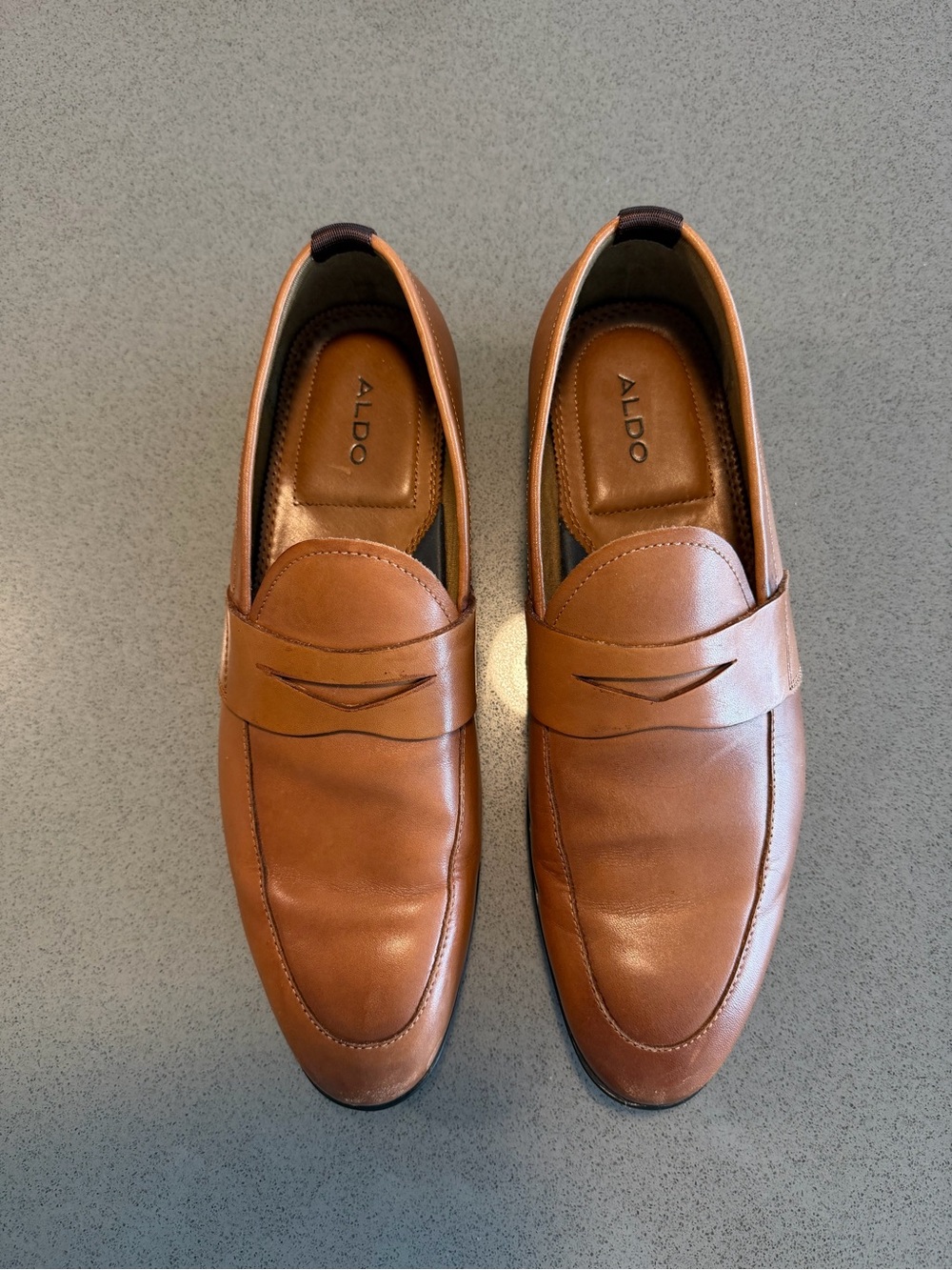 Aldo Brown Leather Penny Loafers
